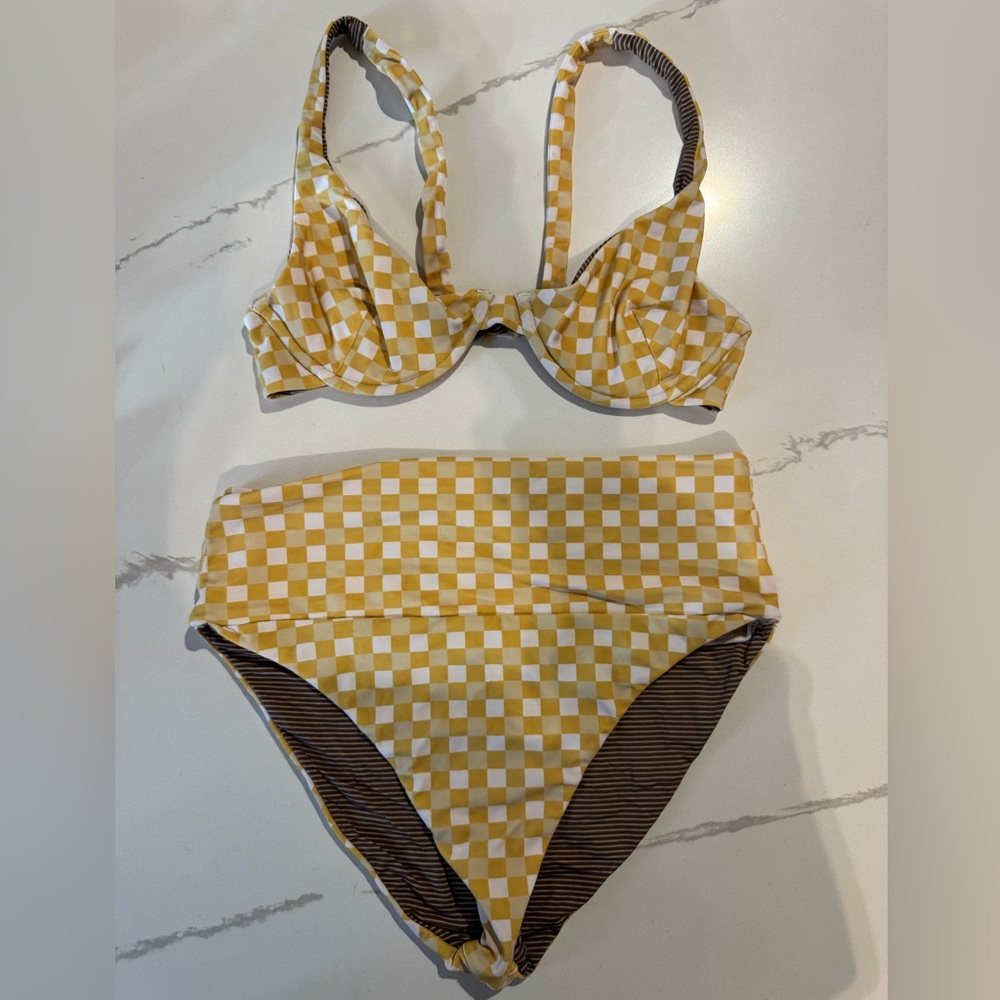 •ACACIA • Yellow Checkered Bikini Set •